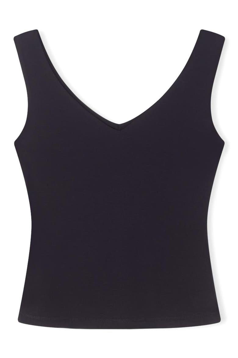 Athena V-Neck Tank Top, Alternate, color, BLACK