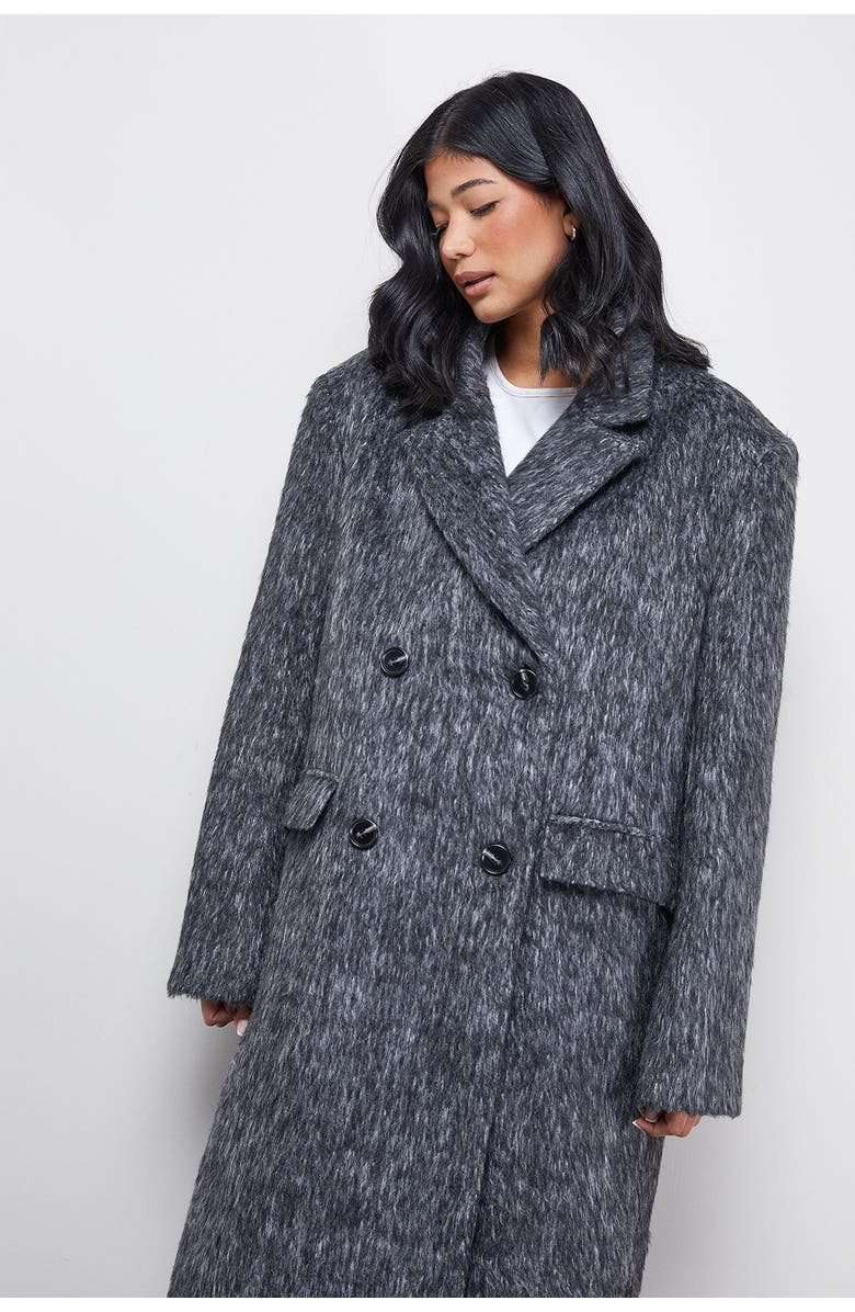 Warehouse Structured Shoulder Coat, Alternate, color, Charcoal