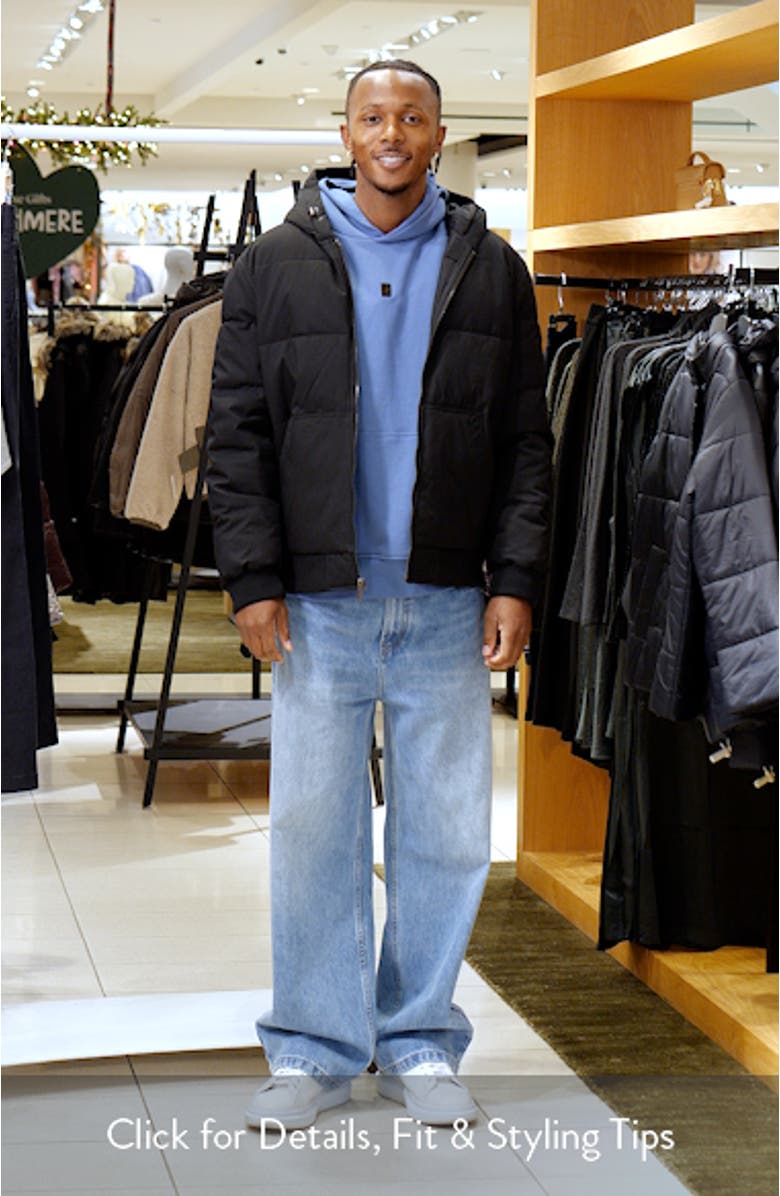 Quilted Puffer Hoodie Bomber Jacket, sales video thumbnail