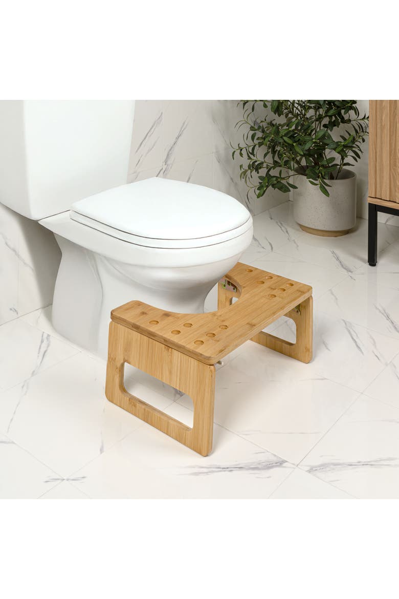 Koji 7 in. H Handcrafted  Foldable Space-Saving Squat Toilet Potty Step Stool, Alternate, color, Natural