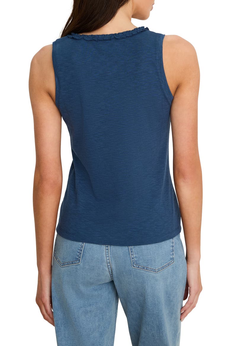 Ruffle Neck Tank, Alternate, color, RICH INDIGO