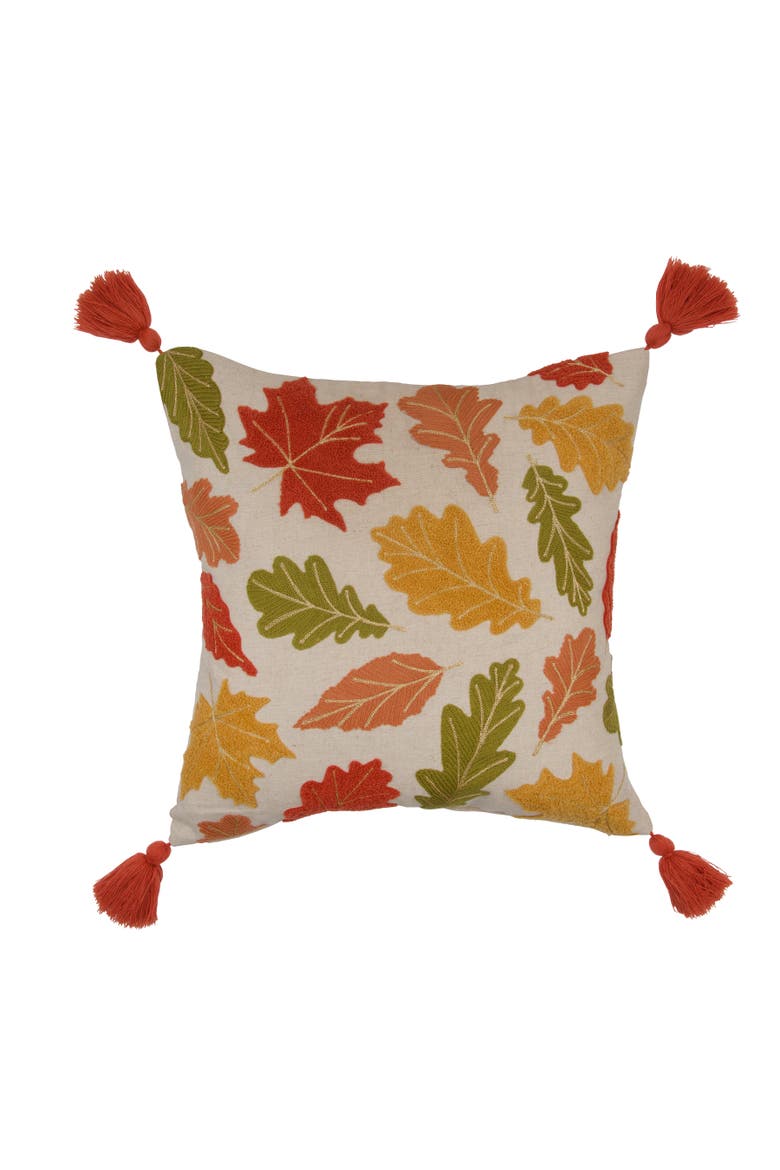 Autumn Leaves Pillow, Main, color, Yellow