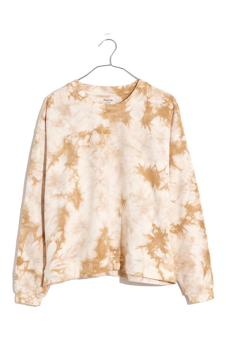 Tie Dye Swing Sweatshirt, Alternate, color, EARTHEN SAND