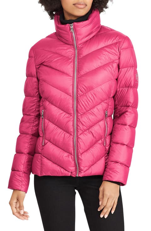 Chevron Quilted Packable Down Jacket