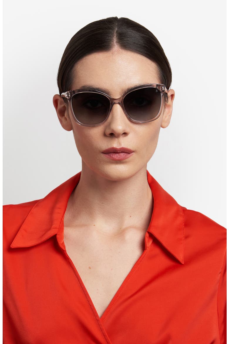 56mm Gradient Butterfly Sunglasses, Alternate, color, GREY