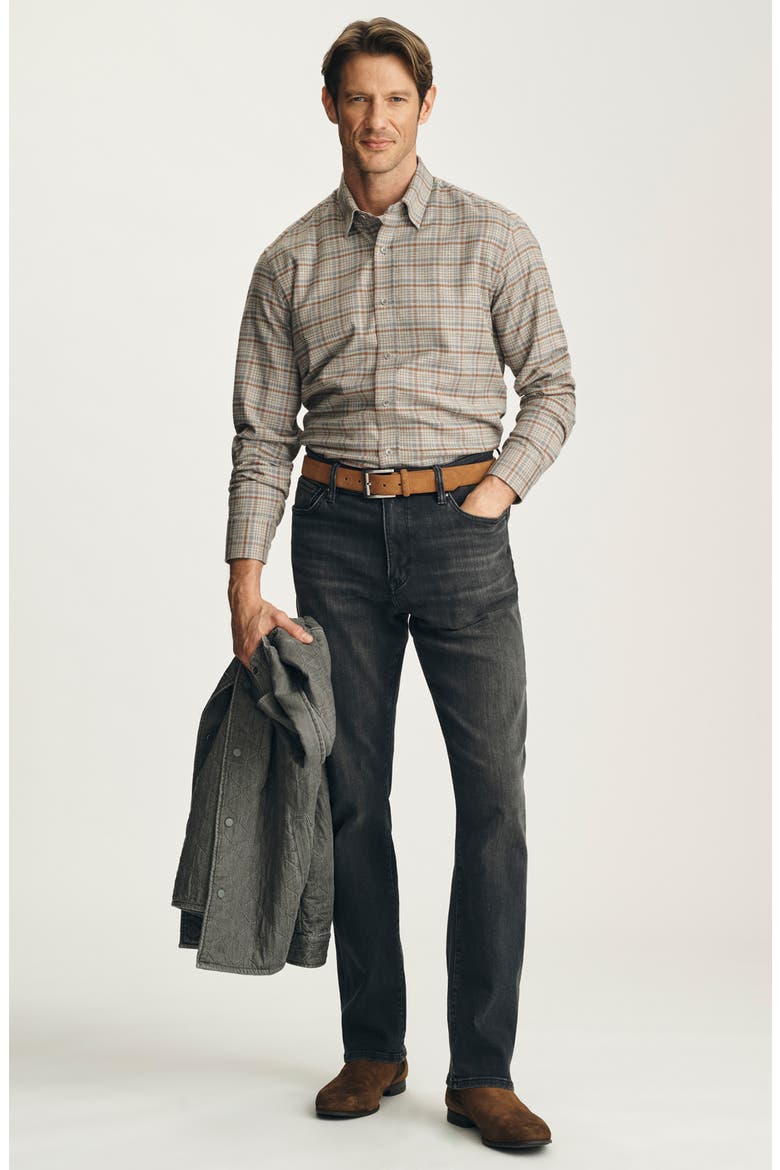 Check Long Sleeve Button Up Shirt, Alternate, color, TERRA COTTA