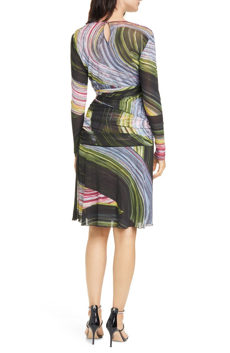 DVF Indigo Long Sleeve Faux Wrap Dress, Alternate, color,