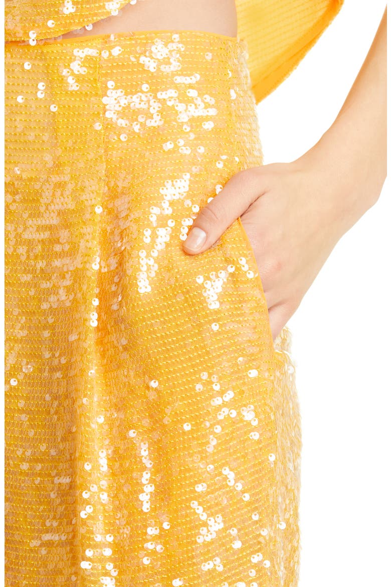 High Waist Sequin Bermuda Shorts, Alternate, color, BURNT ORANGE