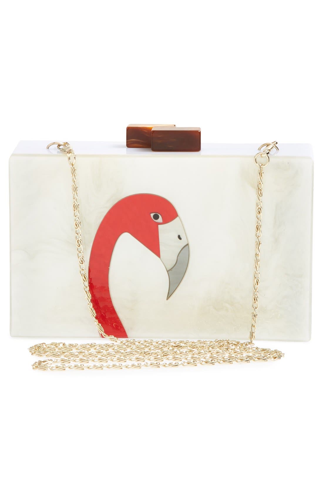 NATASHA Couture 'Flamingo' Clutch, Alternate, color, 