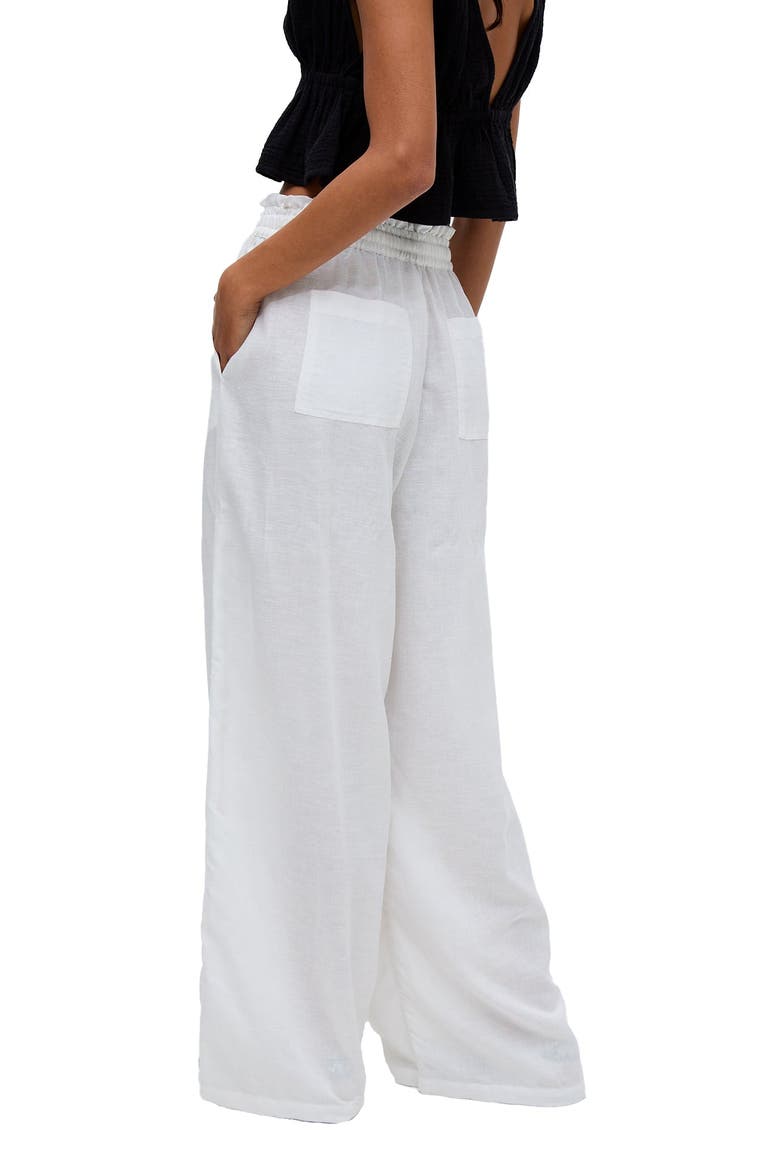 Paulina Wide Leg Trouser, Alternate, color, White