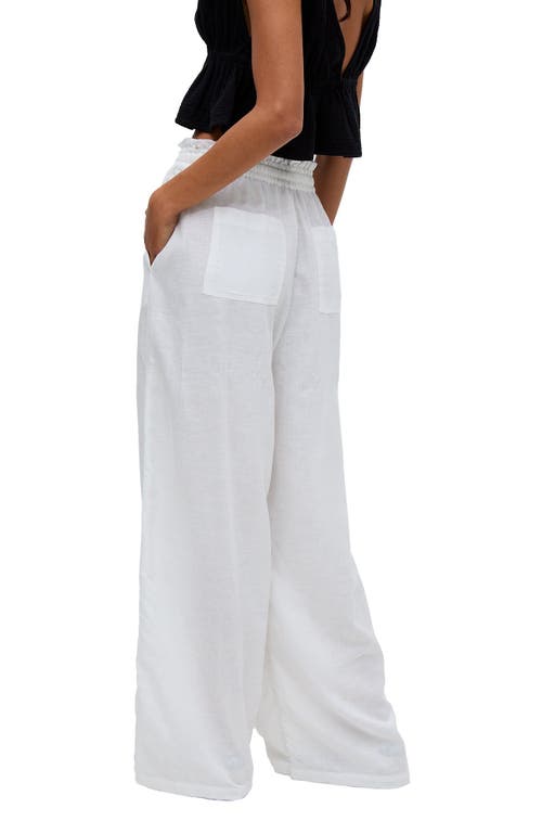 Raffya Paulina Wide Leg Trouser In White