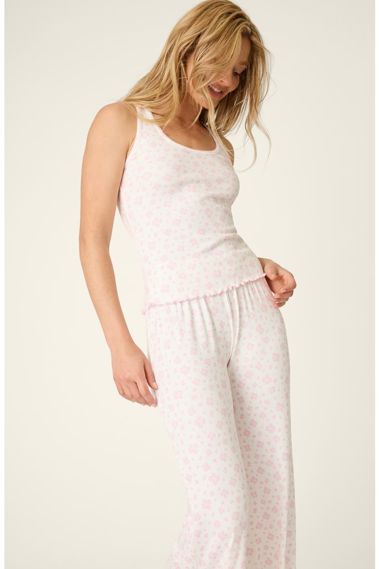 Pretty Petals Stretch Jersey Pajamas, Alternate, color, SWEET PINK