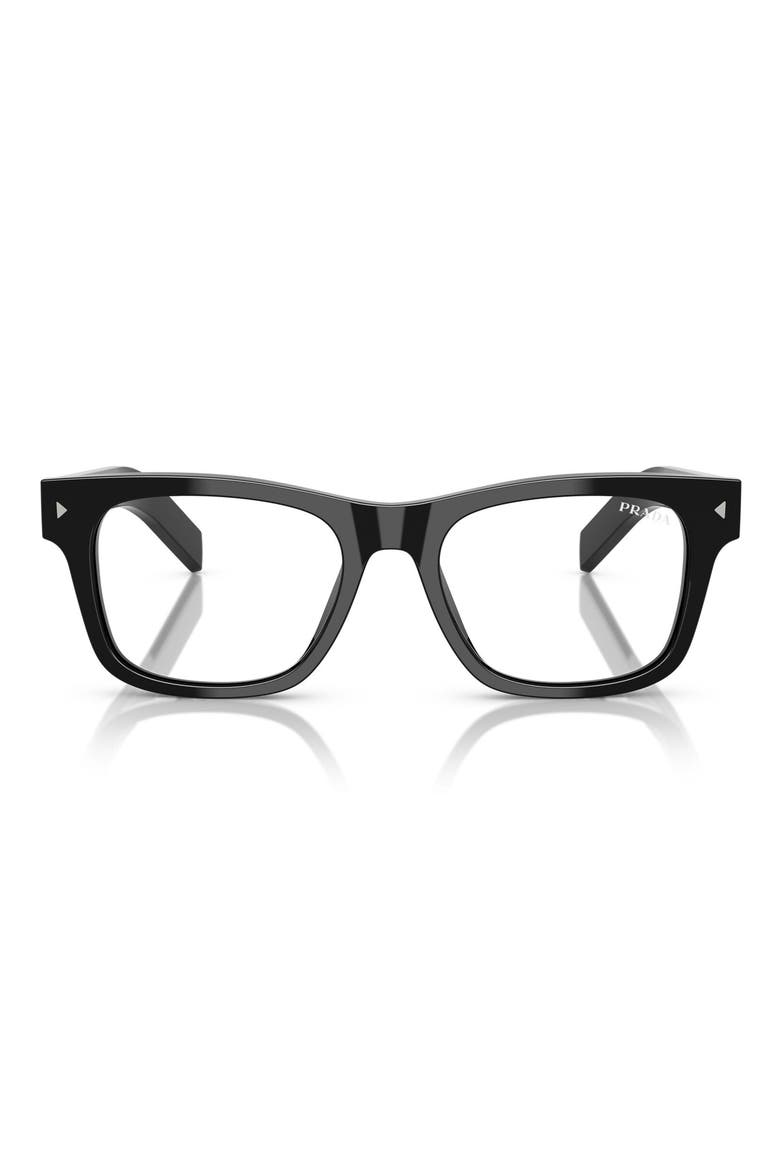 55mm Rectangular Blue Light Blocking Glasses, Main, color, BLACK / CLEAR BLUE LIGHT