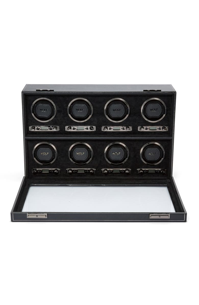 WOLF British Racing 8 Piece Watch Winder, Alternate, color, Black