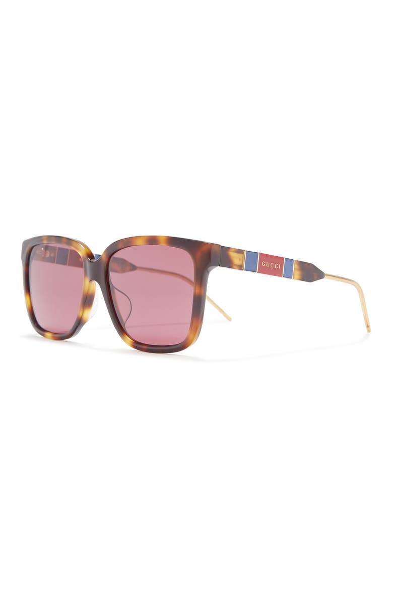 59mm Square Sunglasses, Alternate, color, HAVANA