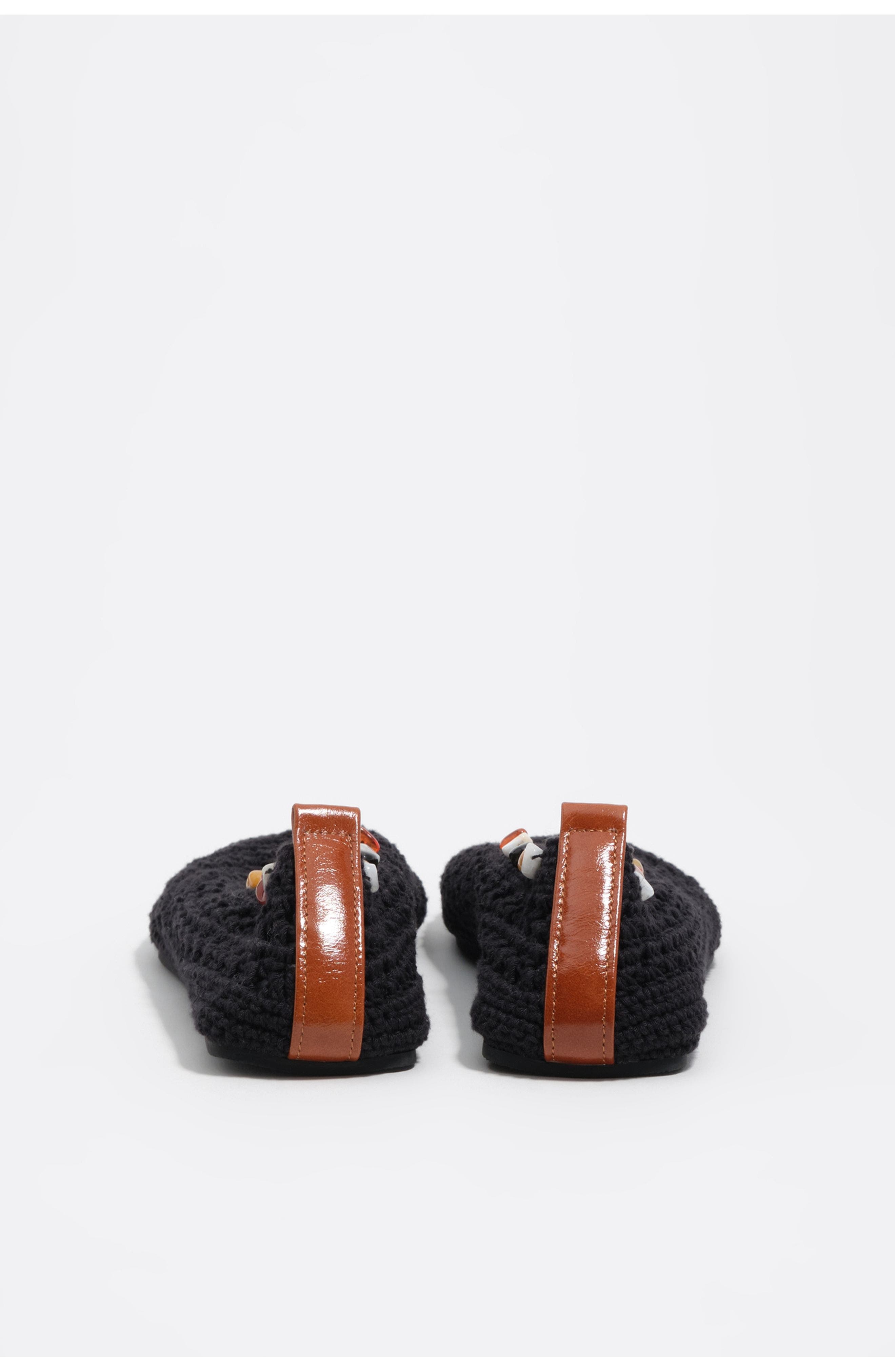 Bimba y Lola Crochet Ballerina With Stones, Alternate, color, Black