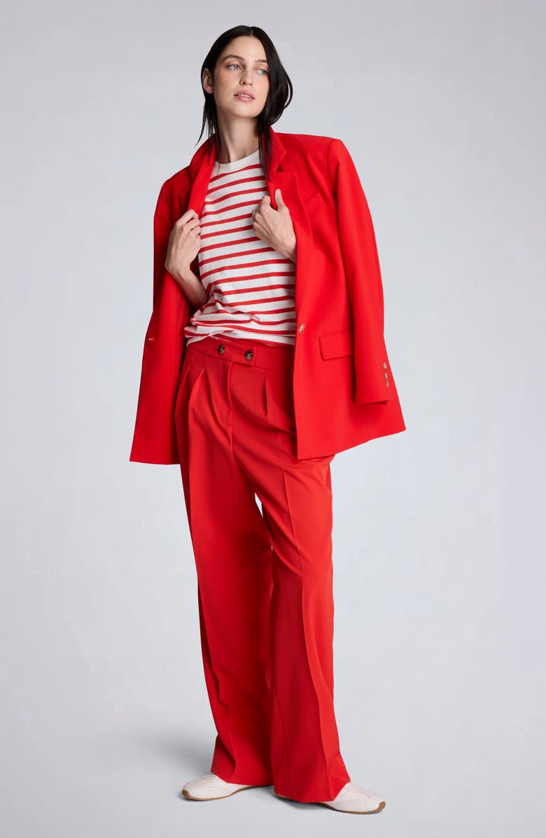 Kenneth Cole Pleat Front Wide Leg Pants, Alternate, color, Lava Red