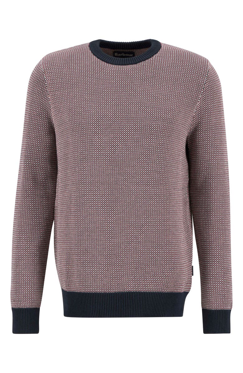 Barbour Wells Bird's Eye Cotton Sweater, Alternate, color, Navy