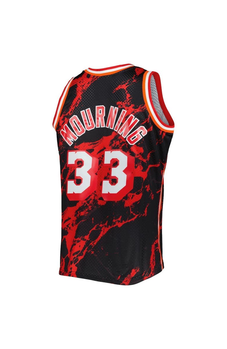 Mitchell & Ness Men's Mitchell & Ness Alonzo Mourning Black Miami Heat 1996/97 Hardwood Classics Marble Swingman Jersey, Alternate, color, Black