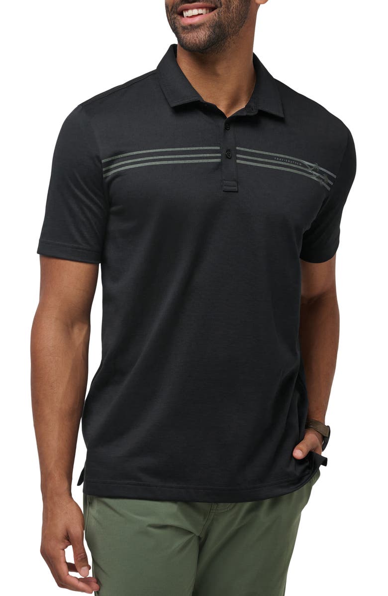 TravisMathew Harbor Patrol Stripe Piqué Polo, Main, color, Black