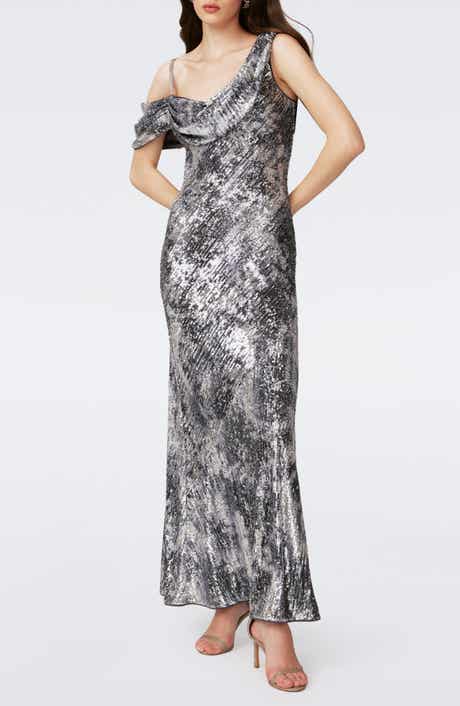 Joaquin Metallic Sequin Asymmetric Dress