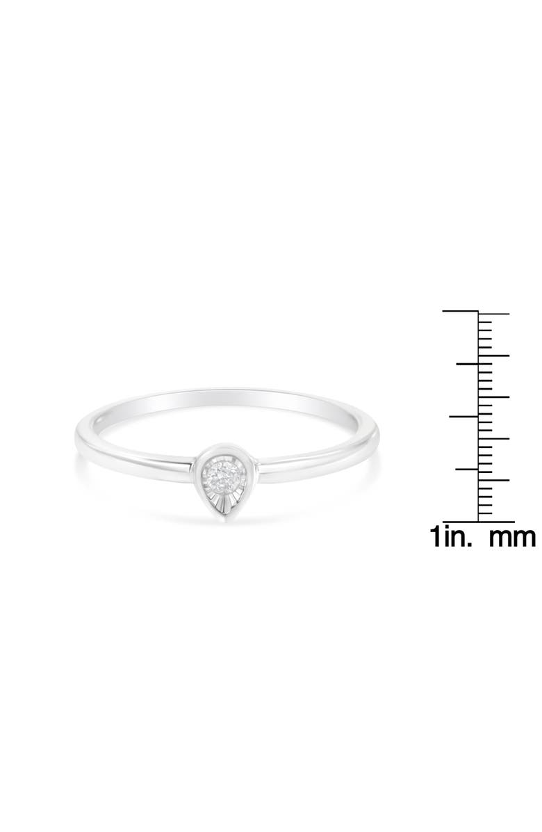 Haus of Brilliance Silver 1/20 Cttw Diamond Teardrop Pear-Shaped Miracle Set Promise Ring, Alternate, color, Silver