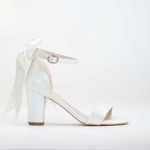 Forever & Always Shoes Rochelle Ivory Bridal Sandals With Ribbon In Ivory
