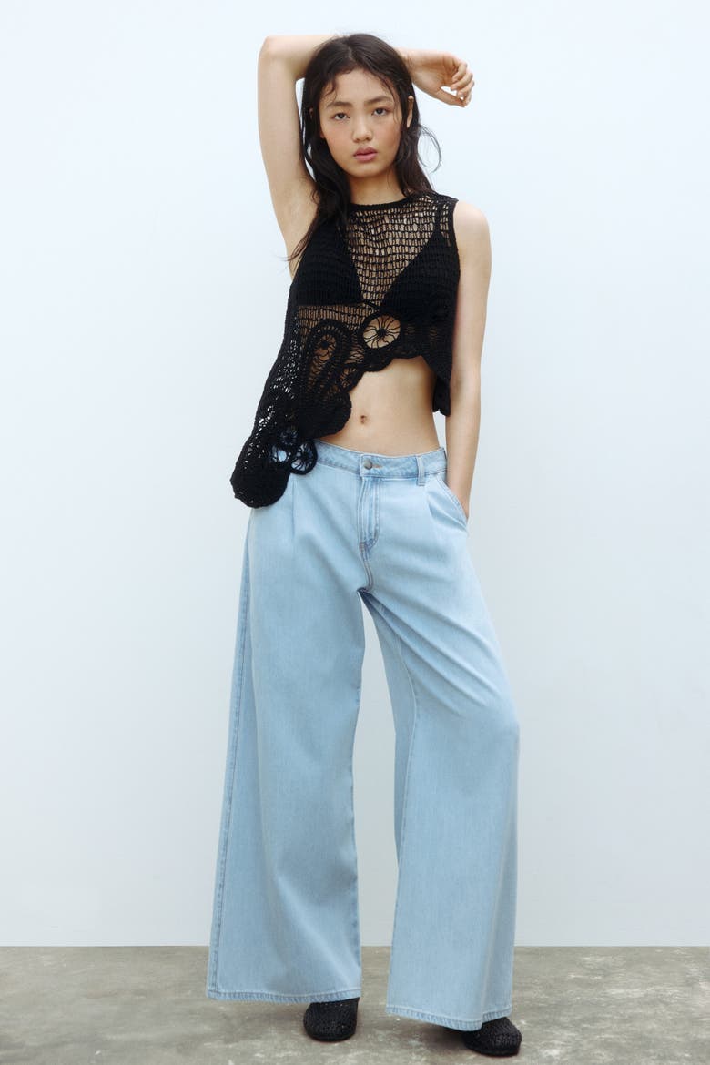 Wide Regular Waist Jeans, Alternate, color, Pale denim blue