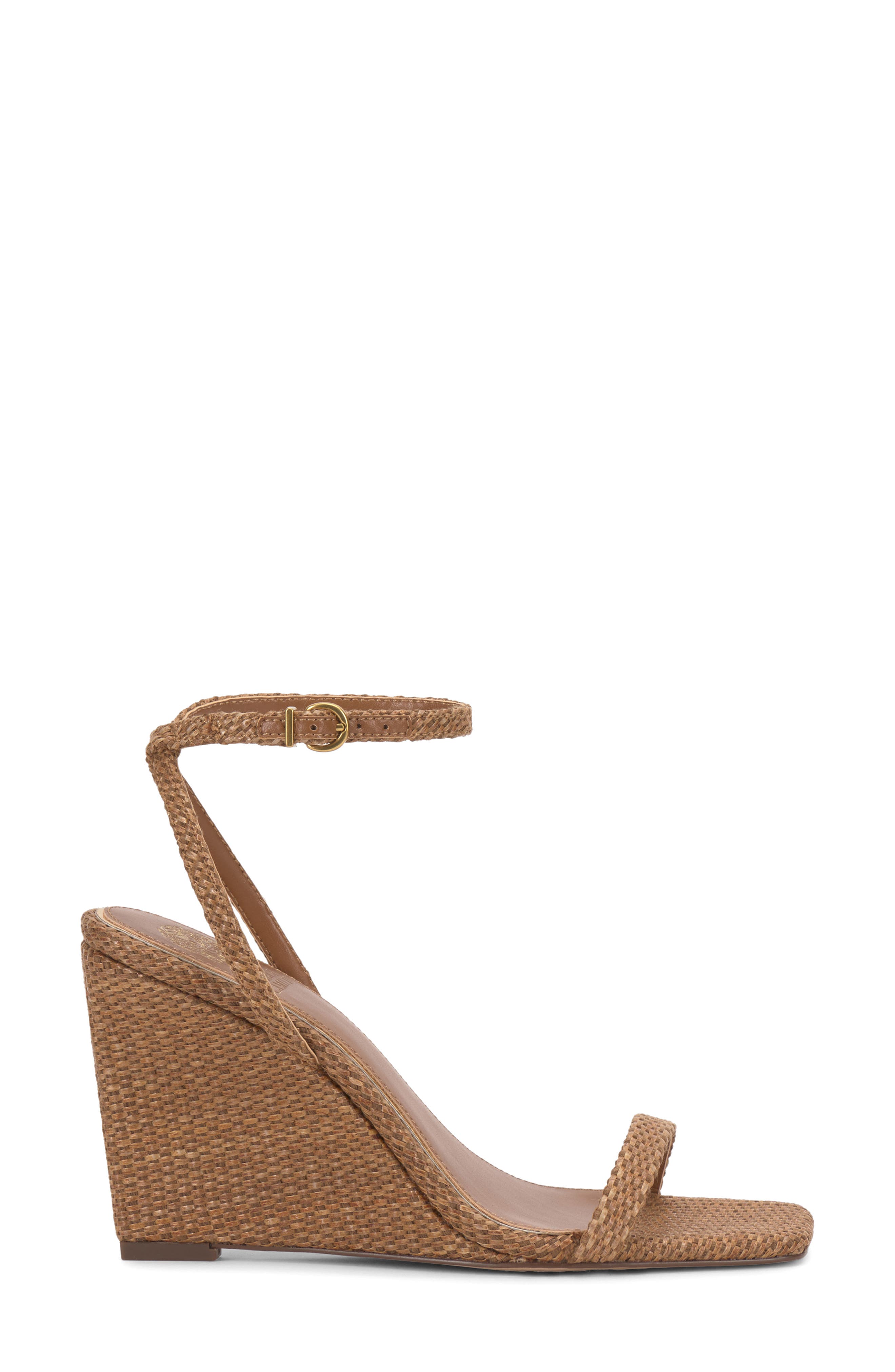 Vince Camuto Ambee Ankle Strap Wedge Sandal, Alternate, color, Golden Walnut