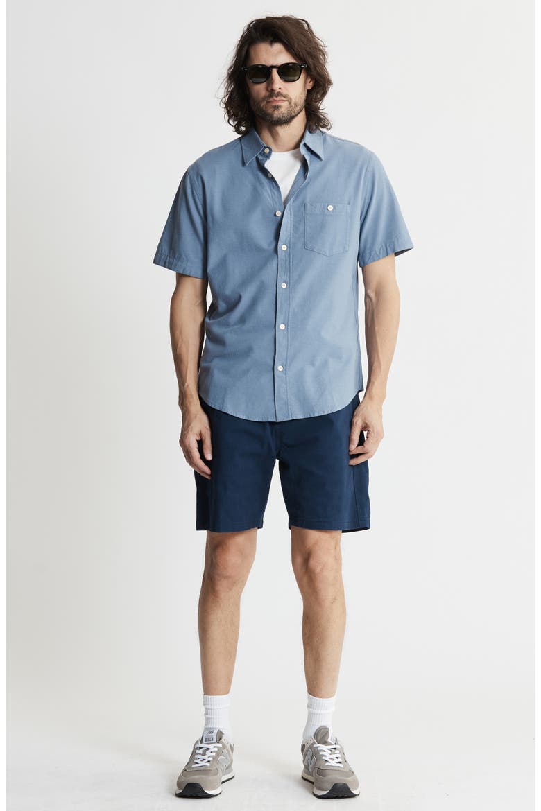 Classic Oxford Short Sleeve Button-Up Shirt, Alternate, color, SLATE