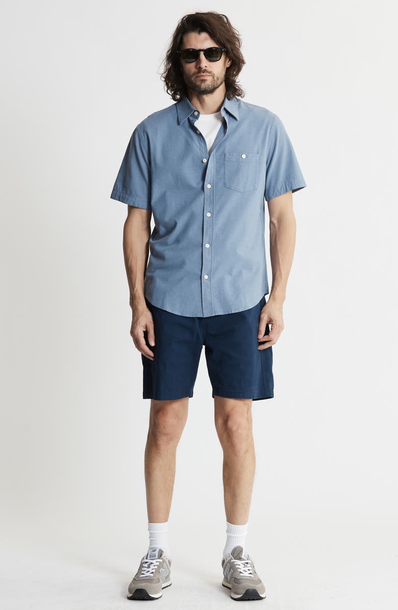 JACHS Classic Oxford Short Sleeve Button-Up Shirt, Alternate, color, Slate