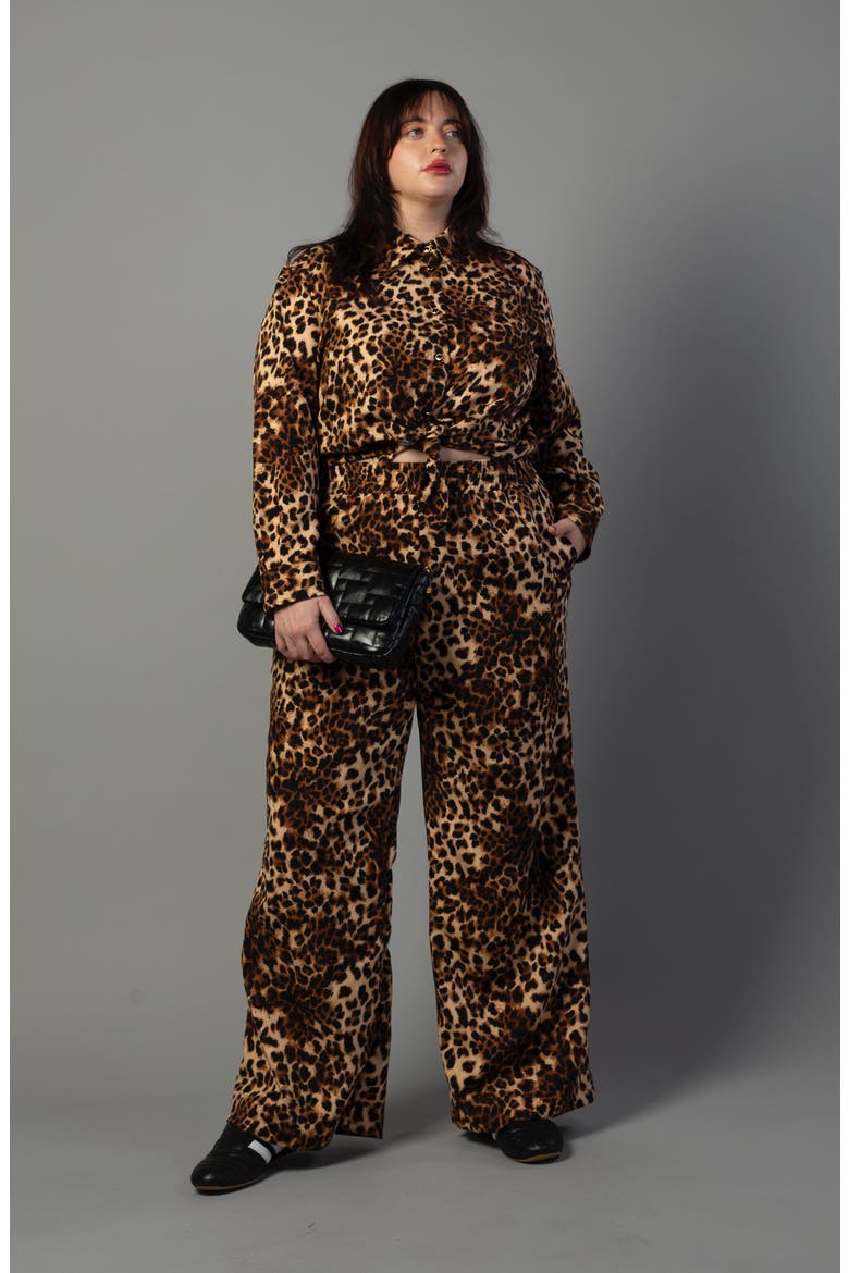 Riley Wide Pajama Style Pant, Alternate, color, Leopard