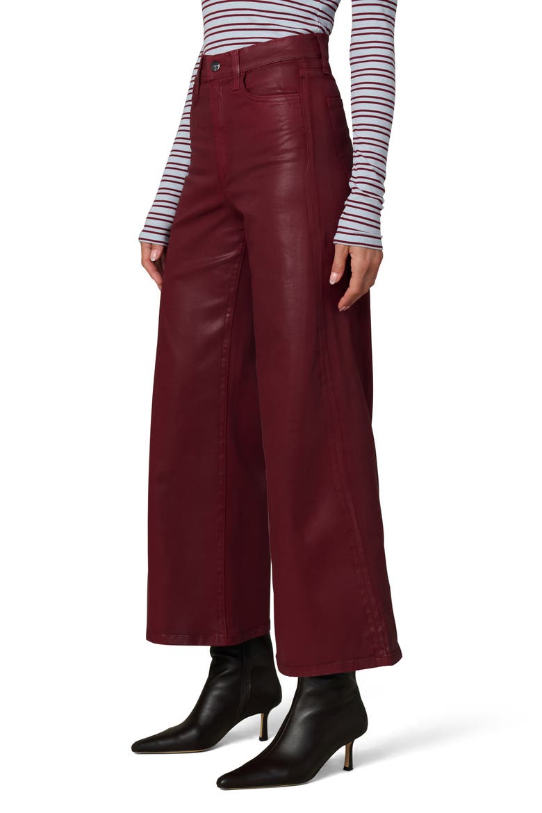The Mia Coated High Waist Ankle Wide Leg Jeans, Alternate, color, SYRAH