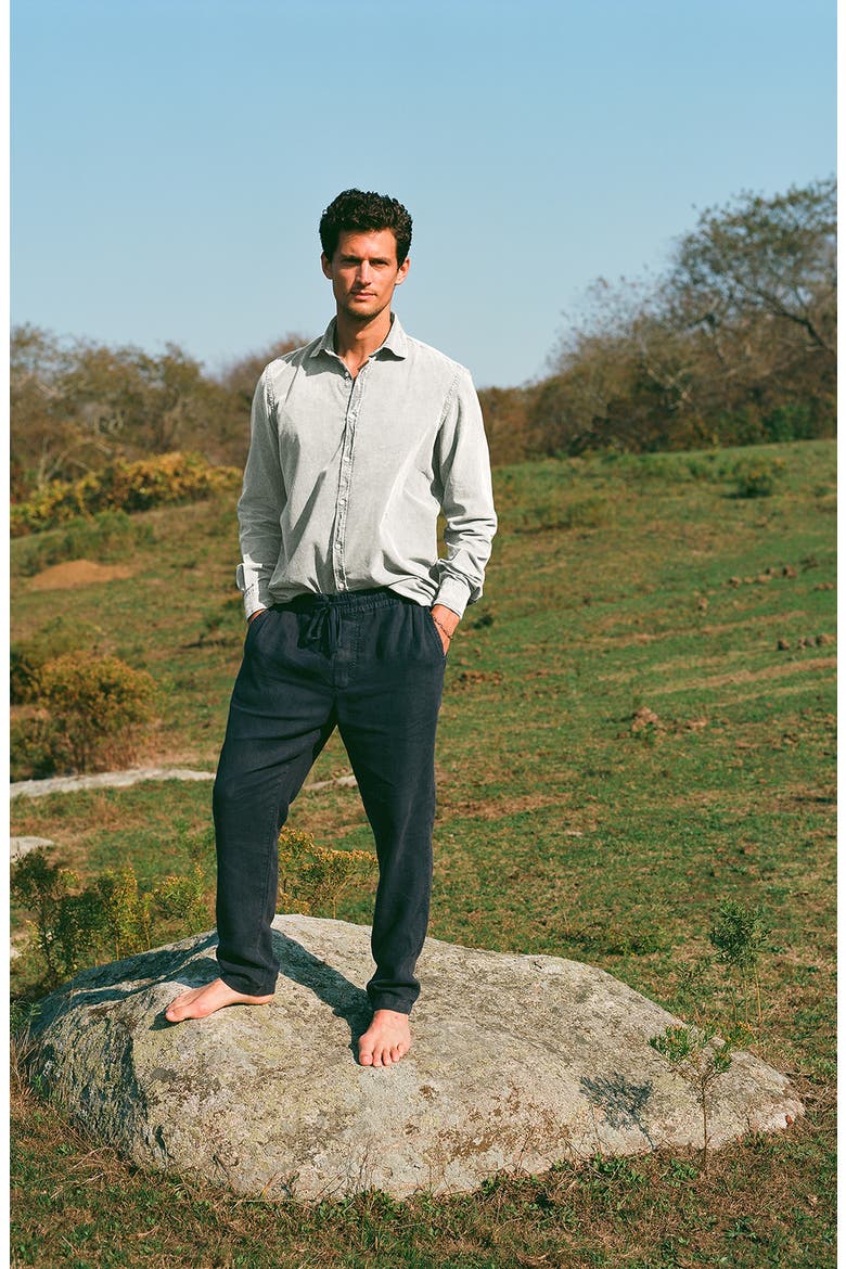Drawstring Linen Pants, Alternate, color, NIGHT SKY