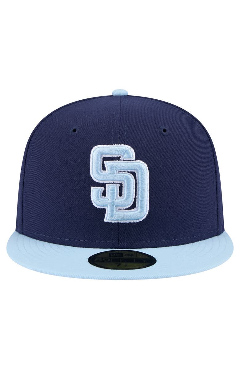 New Era Men's New Era Navy/Light Blue San Diego Padres Color Pack 2-Tone 59FIFTY Fitted Hat, Alternate, color, Navy