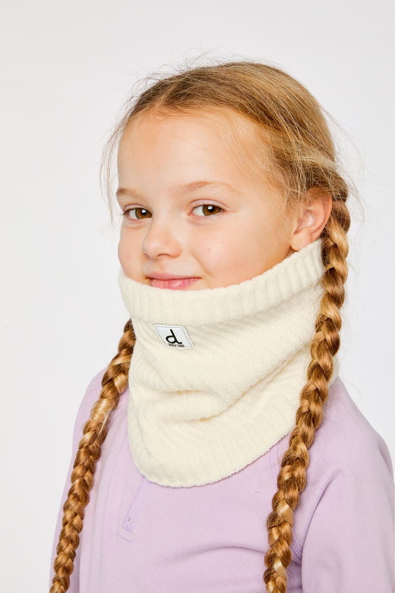 Winter Knit Fleece-Lined Stretch Neckwarmer, Alternate, color, Off-White