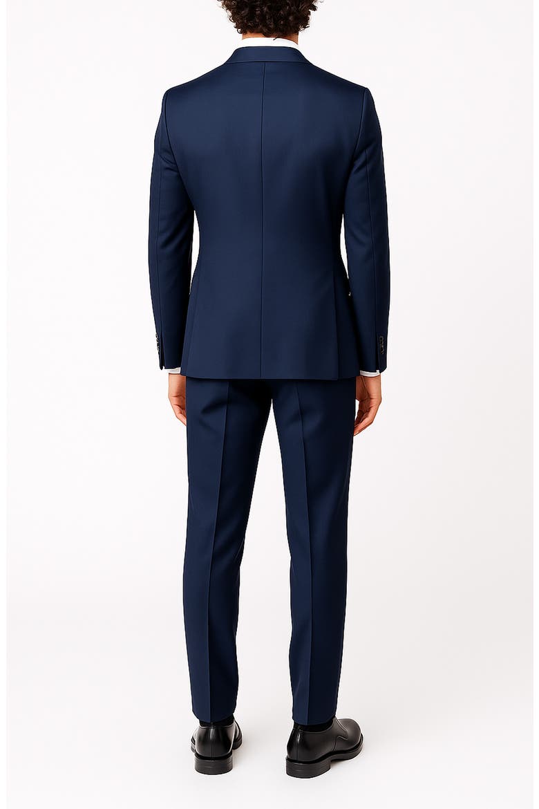 Black Slim Fit Mélange Tuxedo, Alternate, color, NAVY