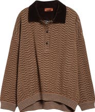 Missoni Zigzag Stripe Polo Sweater