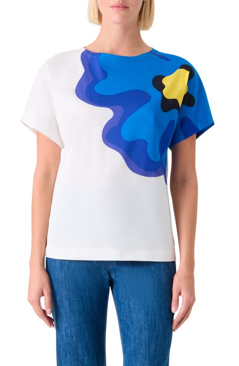 Abstract Floral Cotton Top
