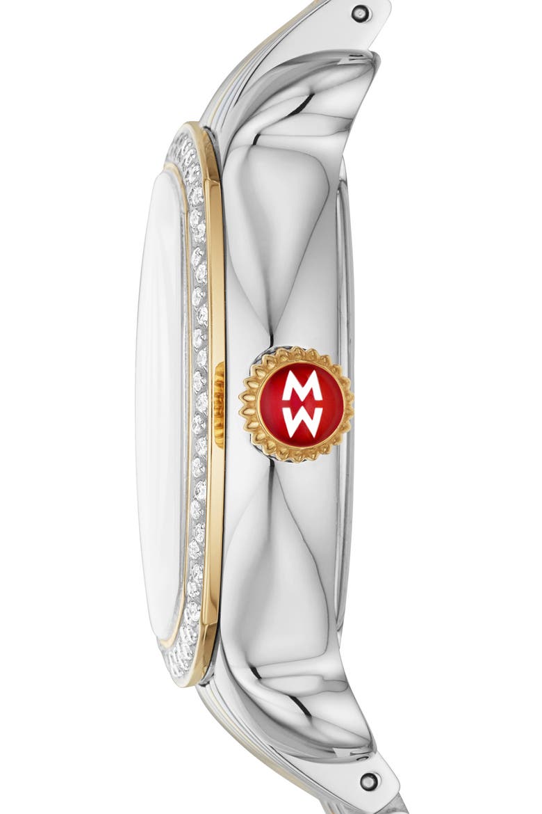 Lilou Diamond Bracelet Watch, 34mm, Alternate, color, TWO-TONE SILVER/ MOP/ GOLD