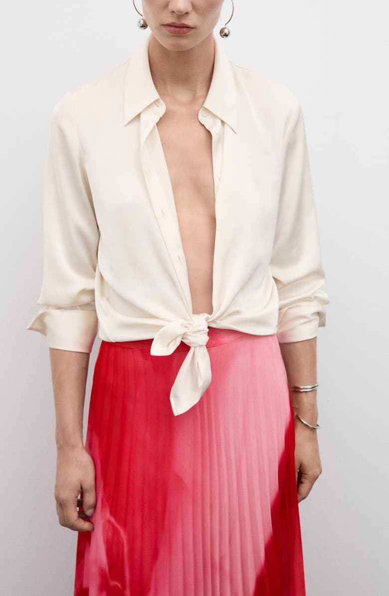 MANGO Pleated Handkerchief Hem Skirt, Alternate, color, Pink