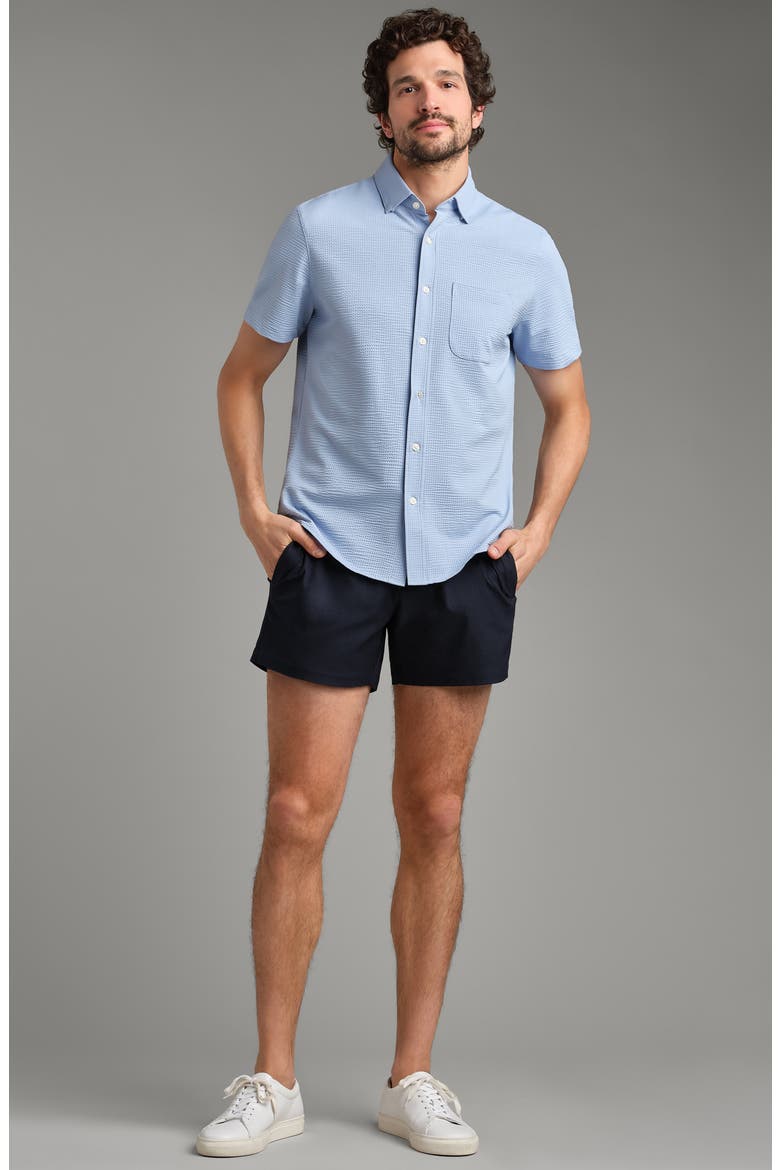 Commuter Seersucker Short Sleeve Button-Up Shirt, Alternate, color, LIGHT BLUE