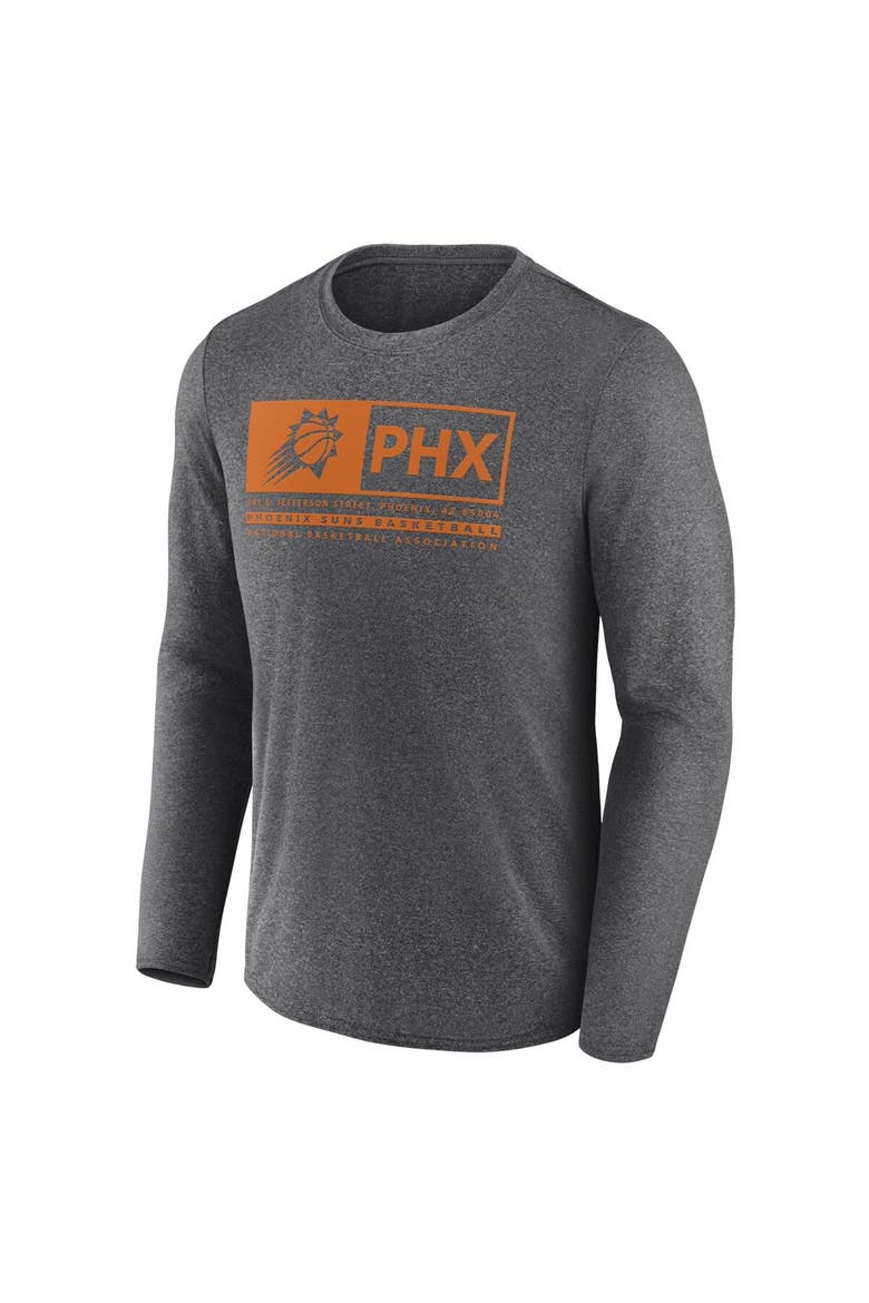Men's Fanatics Branded Heather Charcoal Phoenix Suns Three-Point Play T-Shirt, Alternate, color, Heather Charcoal