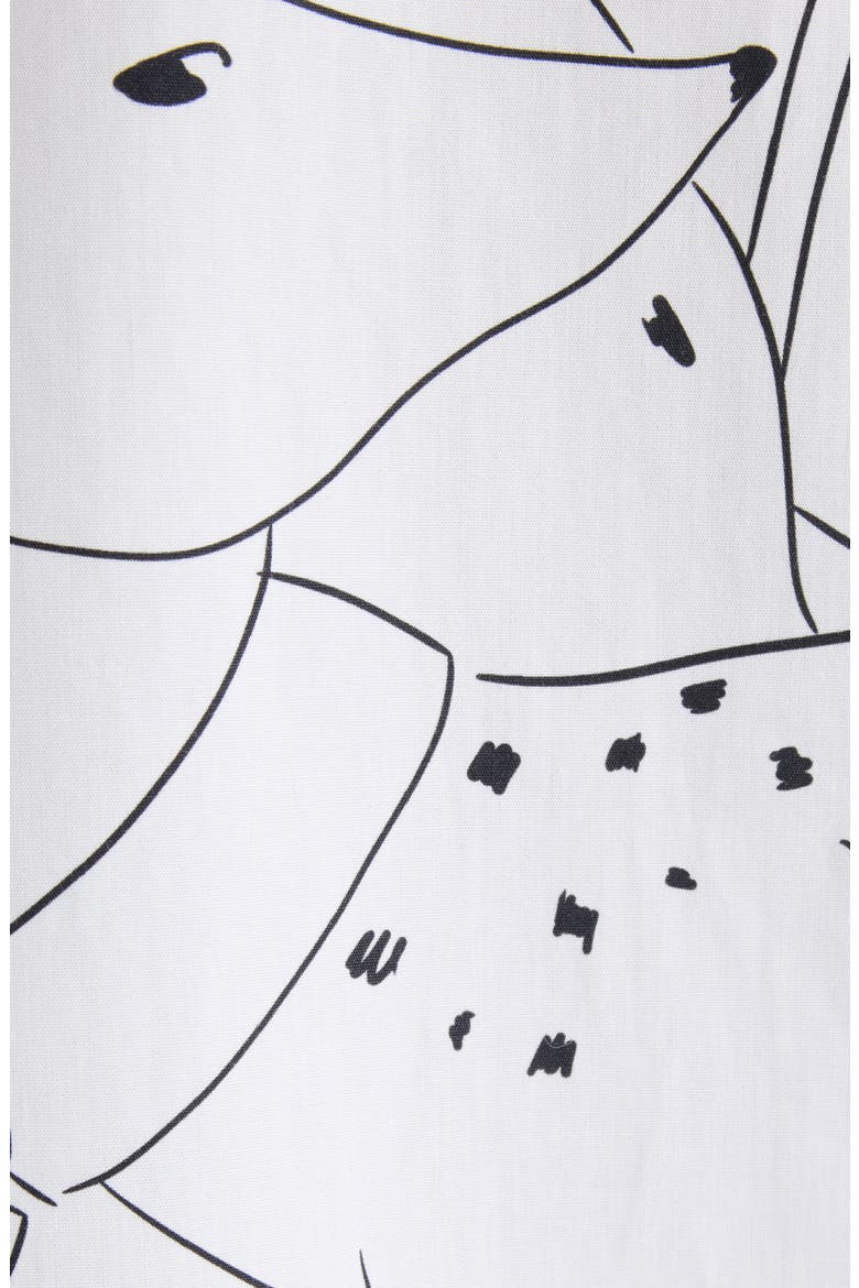 La Chemise Jean Dog Print Camp Shirt, Alternate, color, PRINT DOG WHITE/ BLACK