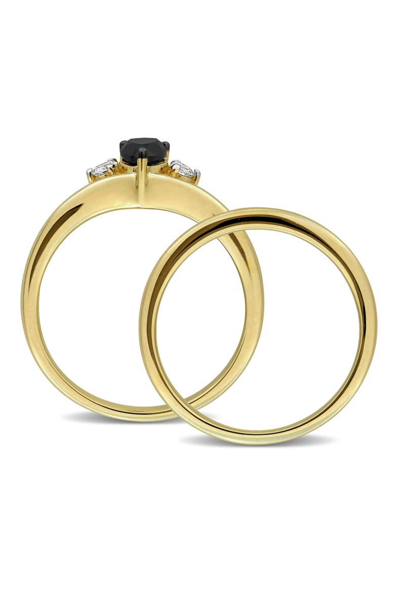 Black & White Diamond Bridal Ring Set 10k, Alternate, color, Diamond