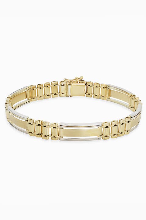 10K Two Tone Gold Bogart Bracelet