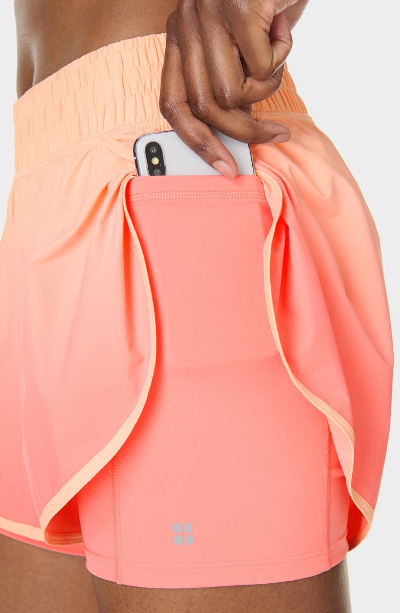 Sweaty Betty 2-in-1 Training Shorts, Alternate, color, Melon Pink/ Peach Orange