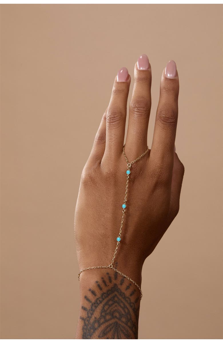 Set & Stones Cyrus Hand Chain, Alternate, color, Gold / Turquoise