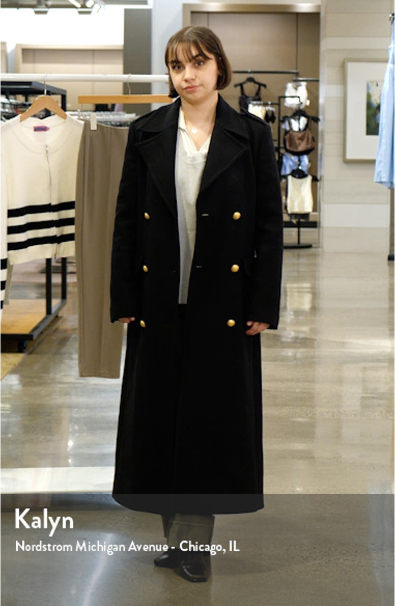 Double Breasted Virgin Wool Blend Long Coat, sales video thumbnail