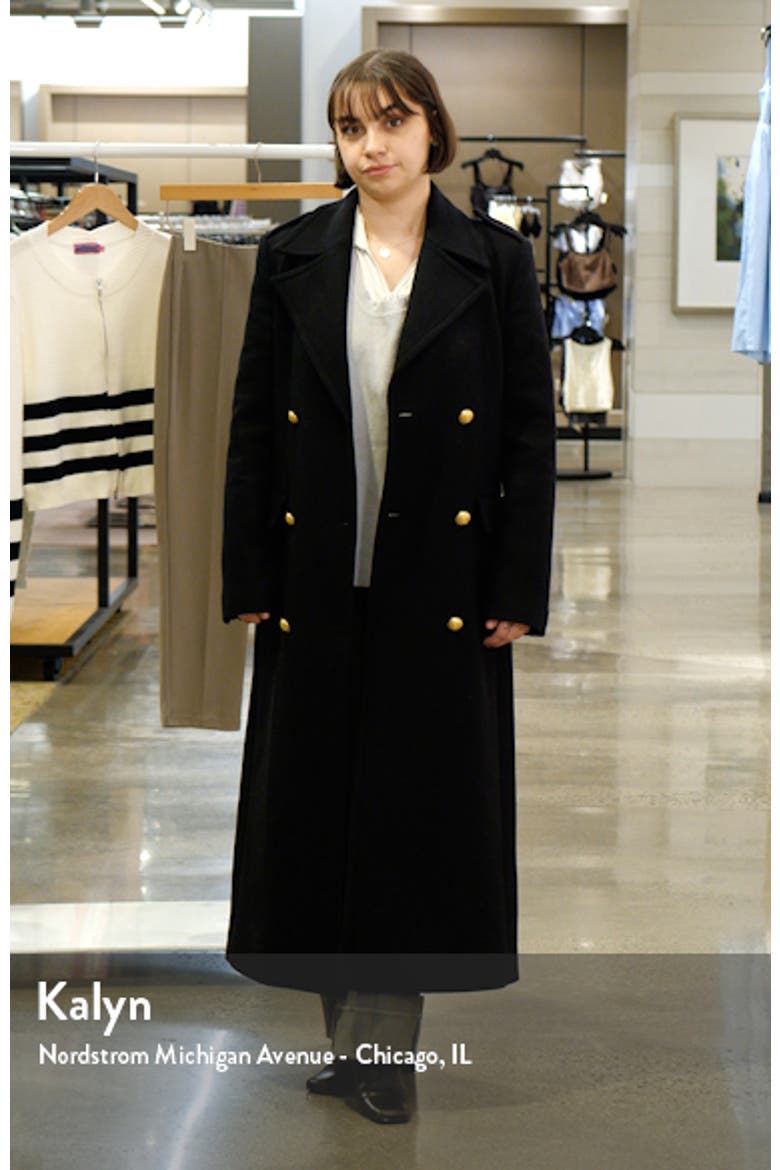 Double Breasted Virgin Wool Blend Long Coat video